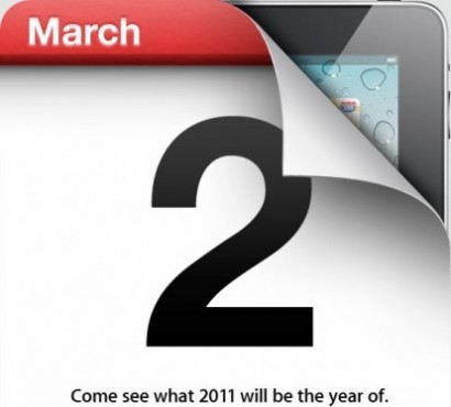 E’ ufficiale: l’iPad 2 verrà presentato il 2 marzo