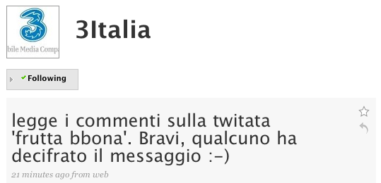 Aggiornamenti:3 Italia e i messaggi cifrati su Twitter [AGGIORNATO]
