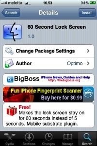 Cydia: Disponibile 60 Second Lock Screen