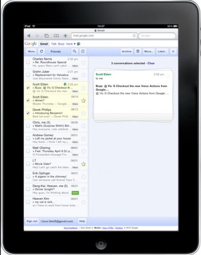iPad: Google aggiunge gli stack su Gmail