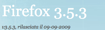 Aggiornamento per Firefox, ora versione 3.5.3