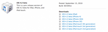 Rilasciata per iPhone, iPod Touch e iPad la beta1 di iOS 4.2