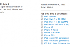 Apple rilascia iOS 5.0.1 beta 2