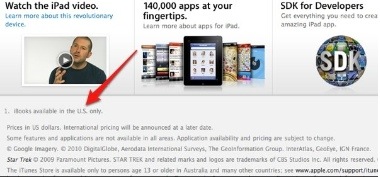 iPad ovunque, iBook Store solo in USA?
