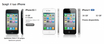 iPhone 3GS ora disponibile solo da 8GB