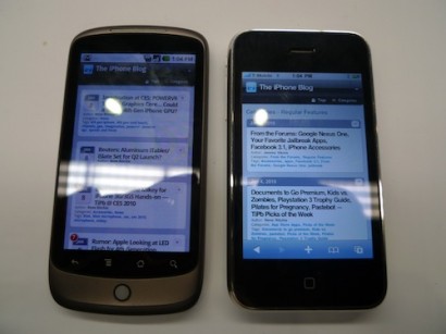 Confronto tra iPhone 3GS e Nexus One [Foto]
